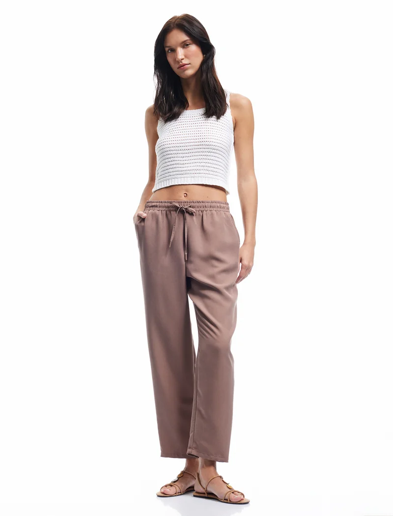 KOTON Linen Blend Tapered Trousers