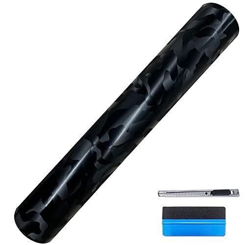 LZLRUN Forged Matte Carbon Fiber Black Vinyl Wrap Roll Air Release Sticker Sheet Film DIY Decal Car Auto Vehicle Morotcycle Self Adhesive (Ghost Black, 1ft x 3.5ft) - Image 1