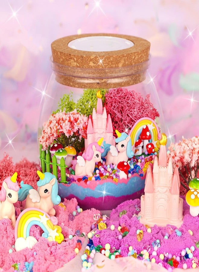 Nicella Unicorn Light-Up Terrarium Kit for Kids - LED Night Light Birthday Gift for Girls Ages 4 5 6 7 8-12 Year Old - Unicorn Toys for Girls - DIY Arts and Crafts Kit for Kids - Best Presents - Image 1
