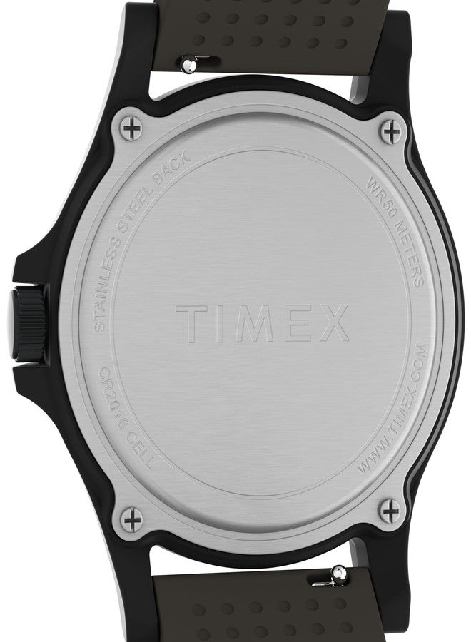 Timex Men's Expedition Acadia 40mm Watch - Gunmetal Strap Green Dial Black Case - Image 4