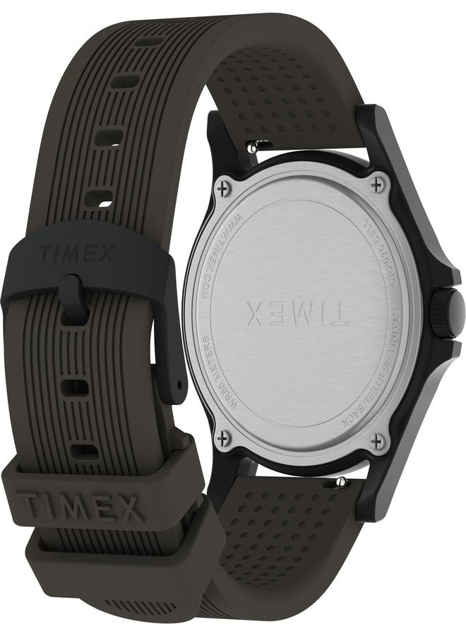 Timex Men's Expedition Acadia 40mm Watch - Gunmetal Strap Green Dial Black Case - Image 5