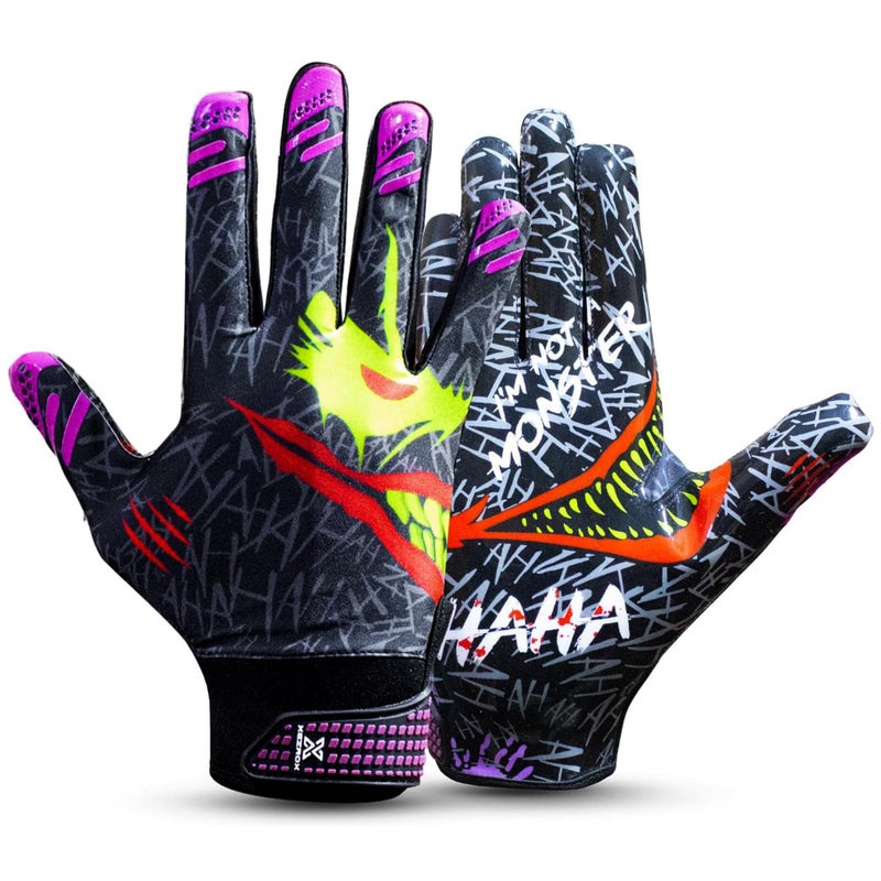 XEZROX WEAR 10 Football Gloves Super Sticky Receiver Gloves Tacky Grip Performance for Games Training Adult Youth Sizes Black Youth Small - Image 2
