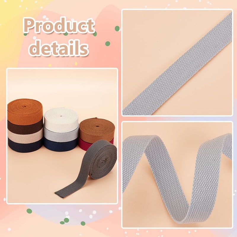 PH PandaHall 38 Yards Cotton Webbing 1 Inch Polyester Cotton Webbing Straps 10 Colors Bag Handles Belt for Tote Bag Purse Strap Cloth Belt Making Outdoor Supplies DIY Crafts - Image 4