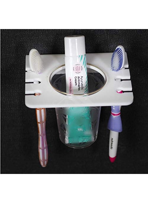 A TO Z A to Z Acrylic Brush Paste Tumbler Holder High Grade Glossy Unbreakable Anti Rust for Bathroom  - Image 1