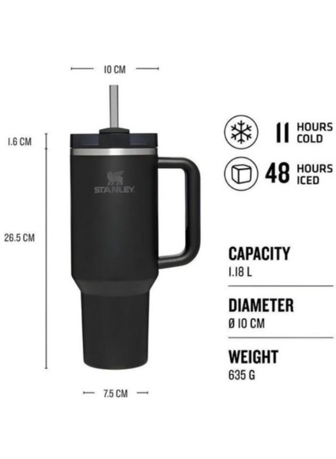 Twisoo Stanley Quencher H2.0 FlowState Tumbler – 40oz 304 Stainless Steel Vacuum Insulated Cup with Handle, Reusable Straw & Leak-Resistant Lid – Double Wall Travel Mug for Hot & Cold Drinks - Image 2