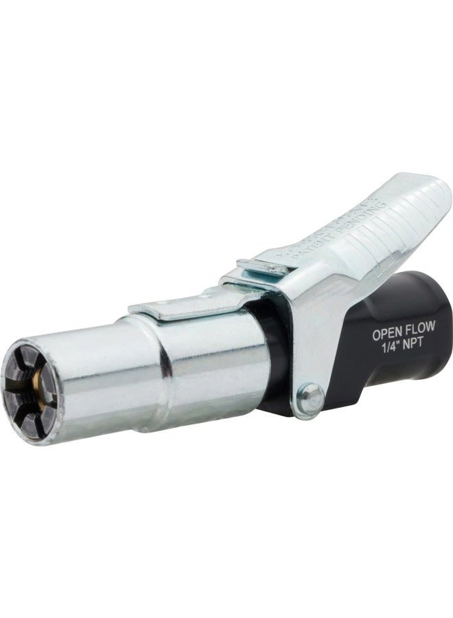 LockNFlate ® Locking Air Chuck - Six Steel Jaws Lock onto Any tire Valve - Won't Leak or pop Off - Rated to 150 PSI - Open Flow - Image 1