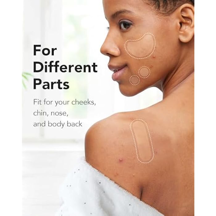 LitBear Acne Pimple Patch, 8 Sizes 140 Pcs Hydrocolloid Acne Patches with Storage Box, 24 XL Pimple Patches for Face, Chin, Nose, 4 Shapes Zits Patches for Blemish, dots with Tea Tree Oil & Cenrella - Image 4