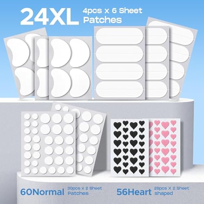 LitBear Acne Pimple Patch, 8 Sizes 140 Pcs Hydrocolloid Acne Patches with Storage Box, 24 XL Pimple Patches for Face, Chin, Nose, 4 Shapes Zits Patches for Blemish, dots with Tea Tree Oil & Cenrella - Image 3