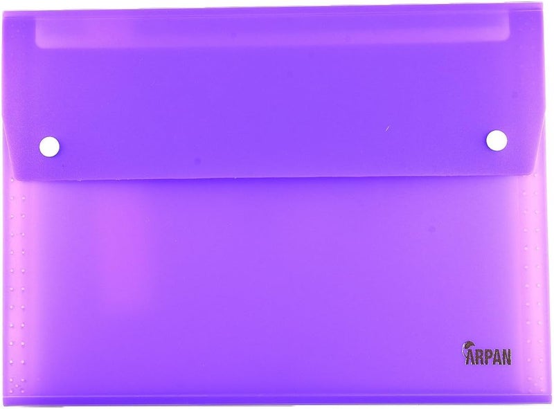 Arpan A4 Expanding File Folder with 13 Gusset Pockets - Organiser Wallet Case for Business, School, Home, Office, College - Stud Wallet Closer (Purple) - Image 2
