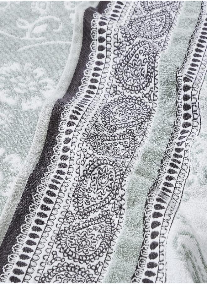 Modern Threads Modern Threads 6 Piece Set, 2 Bath Towels, 2 Hand Towels, 2 Washcloths Yarn Dyed Jacquard/Solid Towel Set Ophelia Dark Sage  - Image 3
