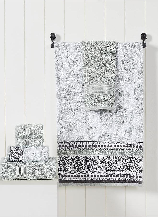 Modern Threads Modern Threads 6 Piece Set, 2 Bath Towels, 2 Hand Towels, 2 Washcloths Yarn Dyed Jacquard/Solid Towel Set Ophelia Dark Sage  - Image 2