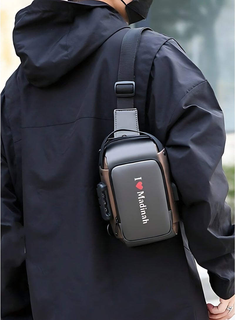 Anti-Theft Sling Bag for Men with USB Charging Port, Waterproof Crossbody Chest Bag, Lightweight Shoulder Backpack for Travel, Work & Daily Use - Image 3