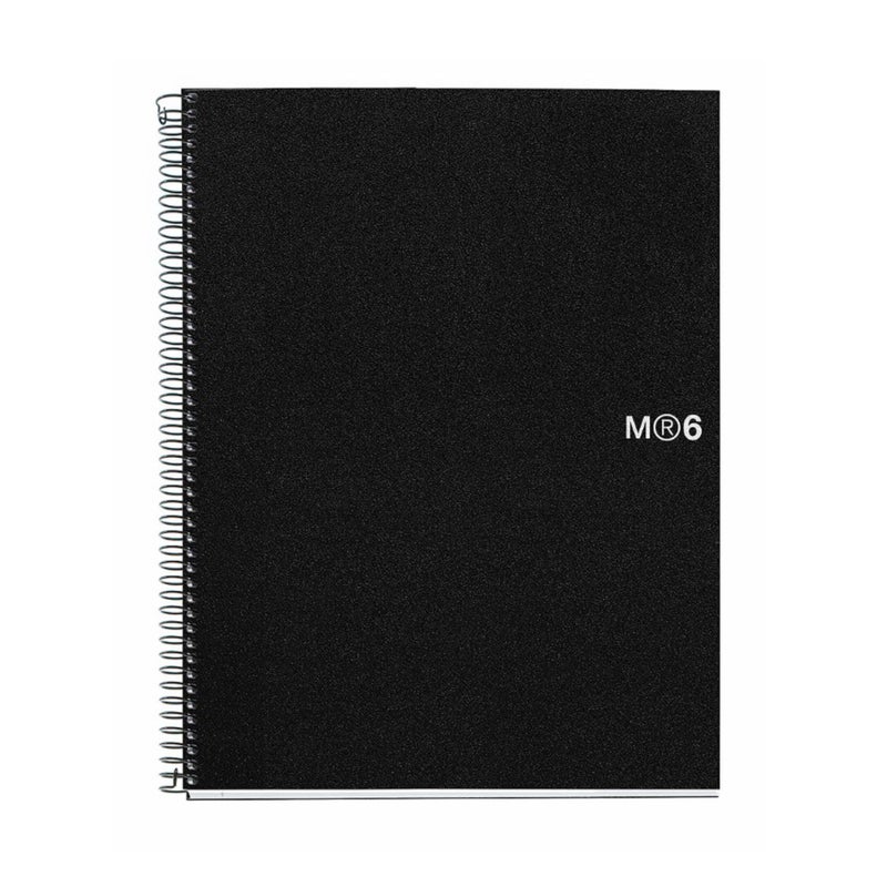 Miquelrius 8.5 X11 Wirebound Notebook  6-Subject  College Ruled  Black