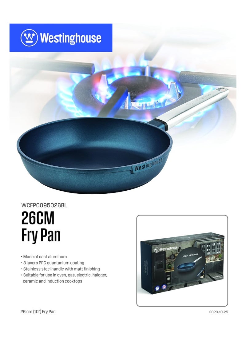 Westinghouse Westinghouse Performance Series 26cm Non-Stick Fry Pan Cast Aluminum with QuanTanium Coating Induction & Oven Safe Cool-Touch Stainless Steel Handle - Blue  - Image 5
