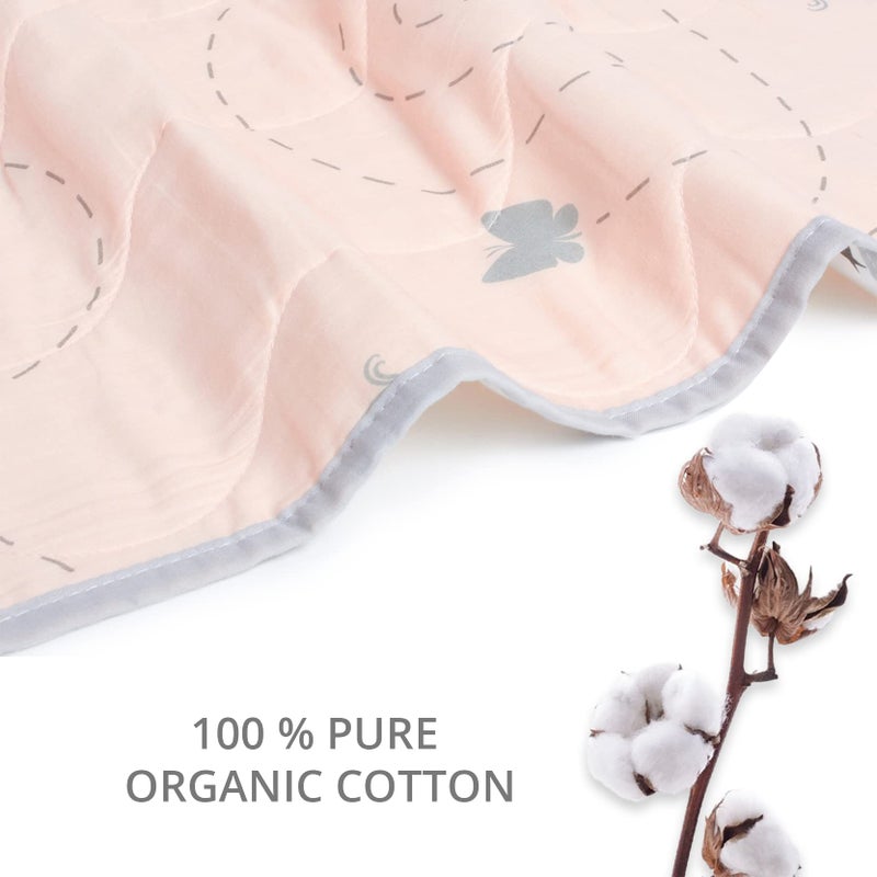 The White Cradle The White Cradle Organic Cotton Softest Baby Dohar/Blanket/Quilt for Crib/Cot/Bed - Specially for Your Child's Safety - Reversible Printed Muslin, 38 x 48 inch - Butterfly| TC - 68  - Image 5