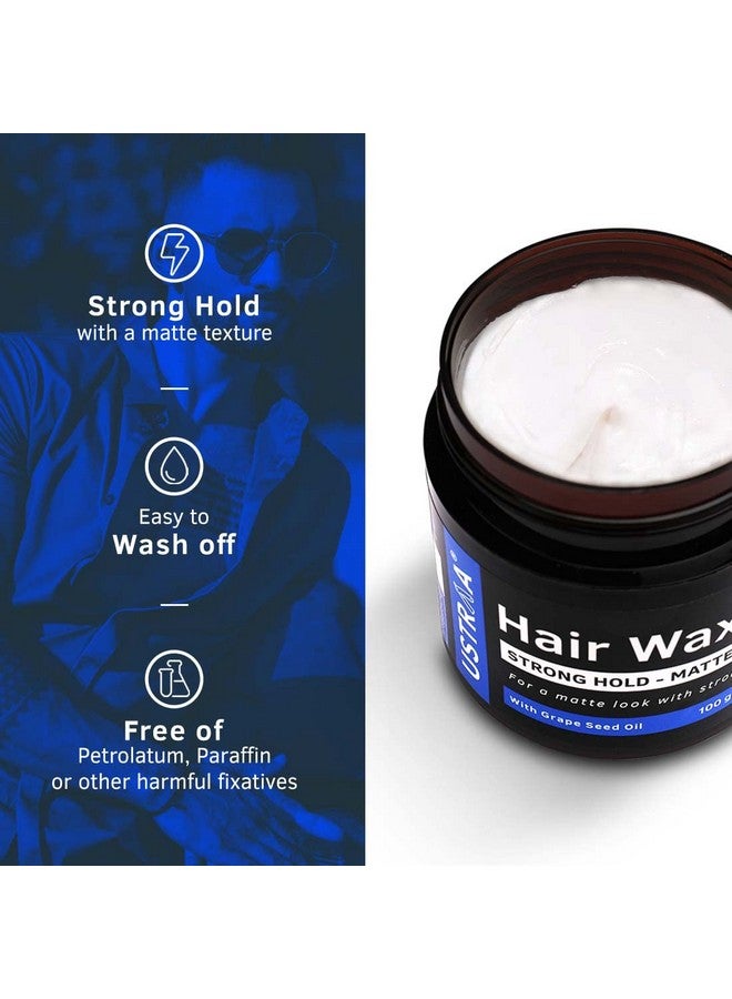Ustraa Strong Hold Hair Wax - Matte Look 100g | Non-sticky Wax, Easy-to-Wash Strong Hold | For Non-glossy Matte Finish | Without harmful chemicals or fixatives - Image 2