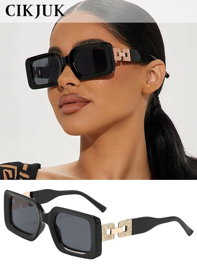 سِيكجُوك نظارات شمسية مربعة عصرية للرجال والنساء نظارة ونظاره شمسية رجالية ونسائية بتصميم عصري نضارات شمسيه نسائيه ونساءيه ورجاليه ورجالي ونضرات رجال النظارات الشمسية توفر حماية من الأشعة فوق البنفسجية 400 أسود - Image 1