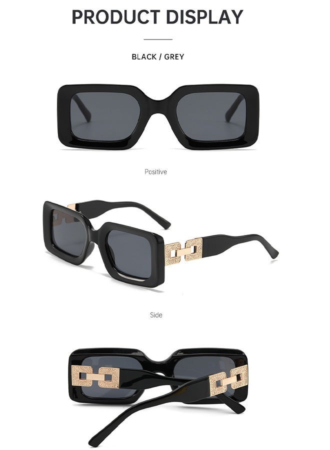 سِيكجُوك نظارات شمسية مربعة عصرية للرجال والنساء نظارة ونظاره شمسية رجالية ونسائية بتصميم عصري نضارات شمسيه نسائيه ونساءيه ورجاليه ورجالي ونضرات رجال النظارات الشمسية توفر حماية من الأشعة فوق البنفسجية 400 أسود - Image 5