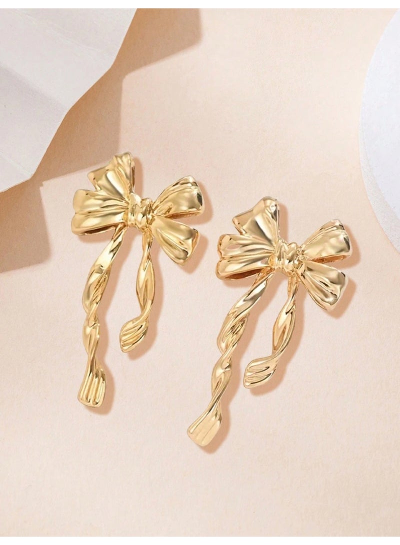 Dangle Charms Elegant & Trendy Gold Plated Earrings For Women - Image 3