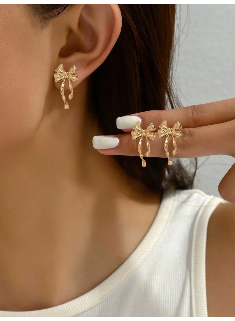 Dangle Charms Elegant & Trendy Gold Plated Earrings For Women - Image 1