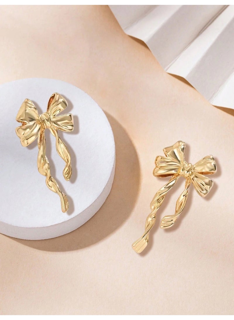 Dangle Charms Elegant & Trendy Gold Plated Earrings For Women - Image 2