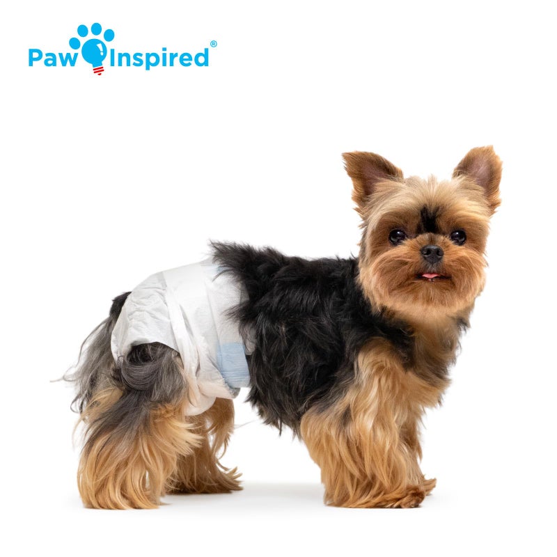 Paw Inspired حفاضات كلاب قابلة للتصرف مستوحاة من باو | حفاضات كلاب إناث حماية فائقة | حفاضات للكلاب في فترة الحرارة، التبول المفرط، أو السلس (12&144 عد) (صغير جداً (12 عد)) - Image 4