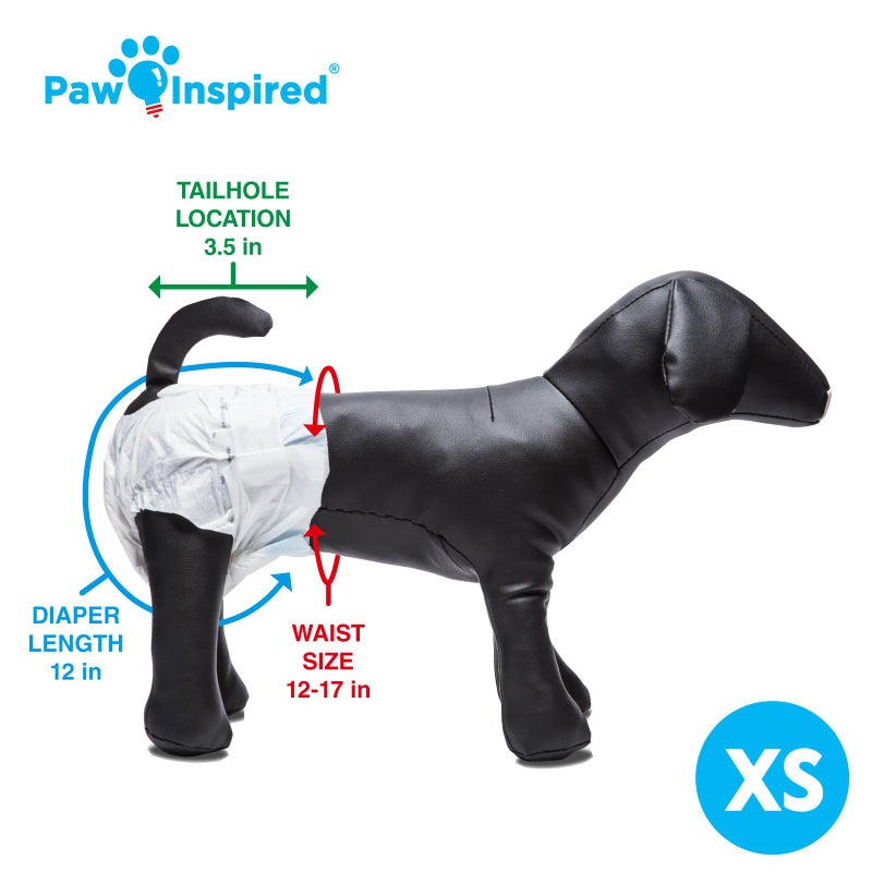 Paw Inspired حفاضات كلاب قابلة للتصرف مستوحاة من باو | حفاضات كلاب إناث حماية فائقة | حفاضات للكلاب في فترة الحرارة، التبول المفرط، أو السلس (12&144 عد) (صغير جداً (12 عد)) - Image 5