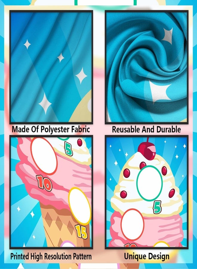 DZTRELFK Ice Cream Toss Games Banner Backdrop Background Frozen Dessert Theme Supplies Flag Decor for Indoor Outdoor National Vanilla Ice Cream Day Birthday Party Baby Shower Decorations Photo Booth Props - Image 3