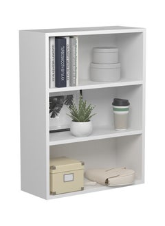 RIGID RIGID Wooden 3-Tier Storage Bookcase Free Standing Open Book Shelf Cabinet  80x60x24cm  - Image 1