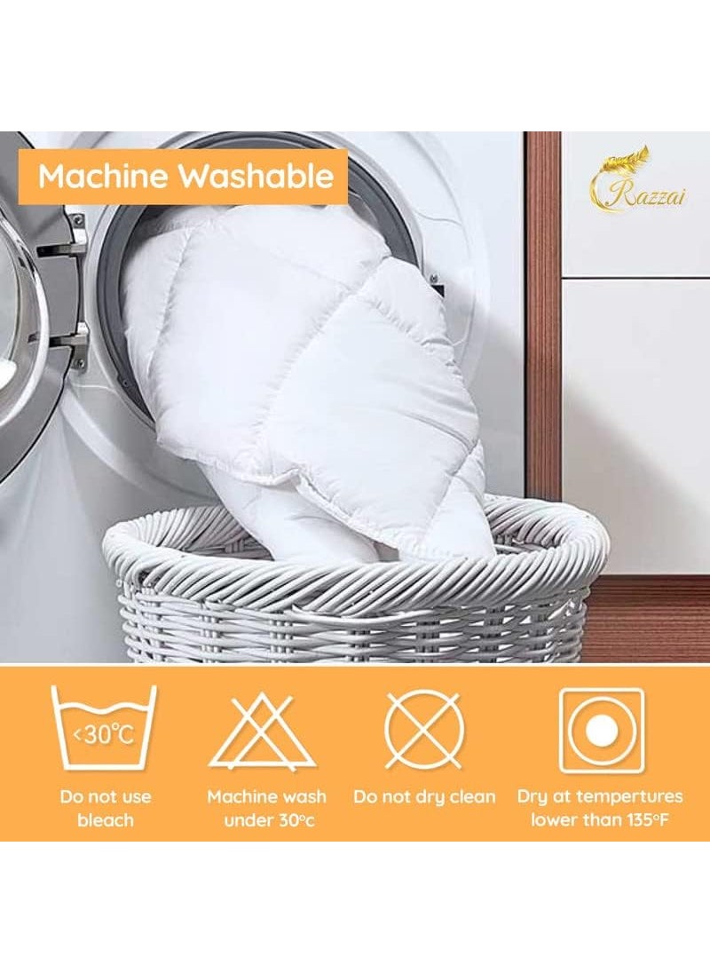 Microfiber Luxury Reversible Double Bed BlanketAC ComforterDuvetDohar All Weather Season Duvet 200 GSM 90x100 Grey BAZ  - Image 3