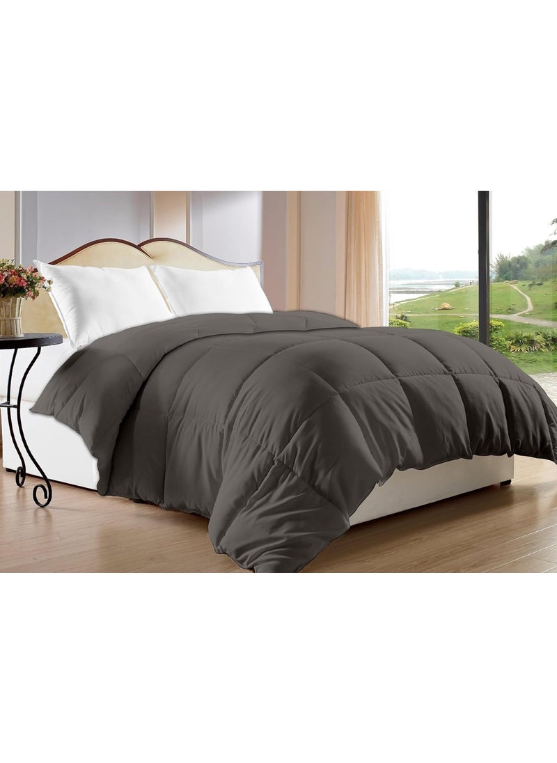 Microfiber Luxury Reversible Double Bed BlanketAC ComforterDuvetDohar All Weather Season Duvet 200 GSM 90x100 Grey BAZ  - Image 1