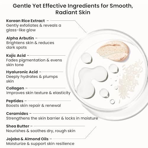 WILD OAK WildOak Korean Rice Enzyme Face Scrub | Brightening, De-Tan & Pigmentation Care | With Kojic Acid, Alpha Arbutin & Hyaluronic Acid | Gentle Scrub for Glass Skin, Hydration & Smooth Glow | 100gm - Image 2