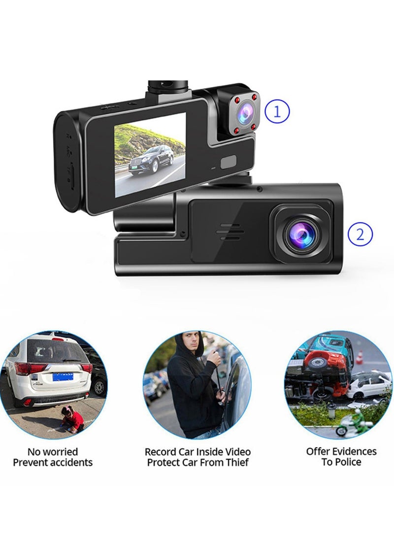 Generic - Dash Cam Car Camera Suction Cup Type Dash Cam Front and Inside 1080P FHD Dash Camera with 140 Degrees Wide 24 Hours Parking Monitor Loop Recording Motion Detection Easy to Install - Image 1