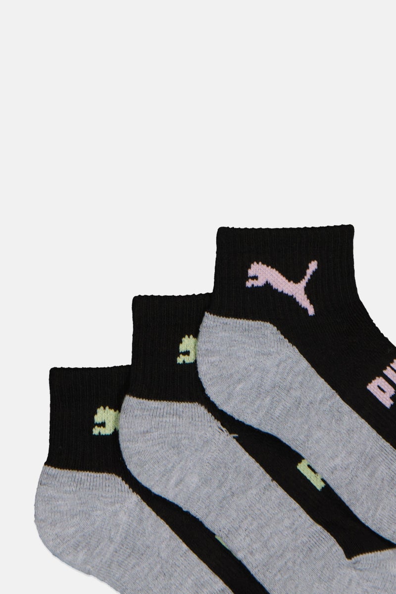PUMA Toddlers Girls 6 Pairs Brand Logo Socks, Multicolor - Image 2