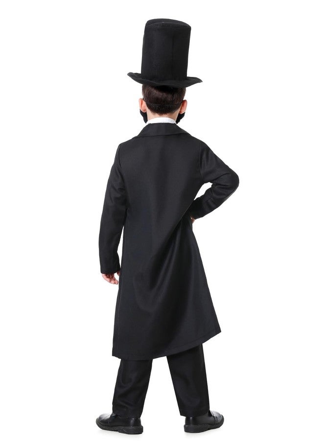 GRAJTCIN Lincoln Costume for Kids Presidents Day Boys Abraham Lincoln Outfit Halloween Historical Characters Cosplay (L, Black) - Image 3