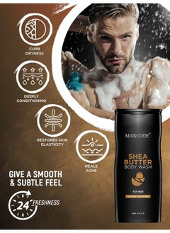 MAN CODE Mancode Shea Butter Body Wash For Men Soothing & Nourishing Deeply Conditions Soft Smooth Glowing Skin Neem Aloe Vera Vegetable Glycerin Extract 450 Ml Shower Gel For Men (Pack Of 1)  - Image 4