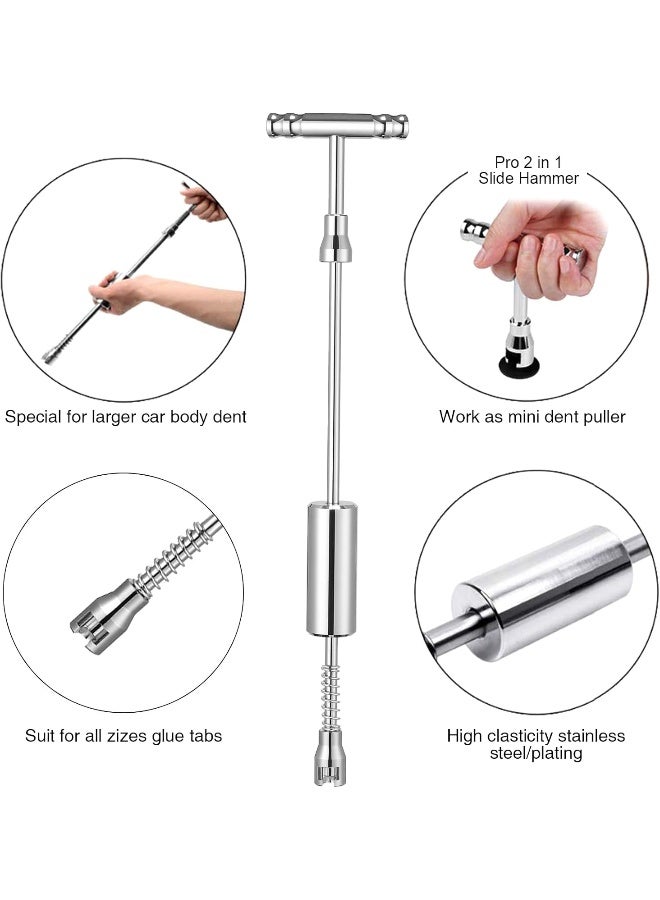 GLISTON Car Dent Puller Kit, Paintless Dent Repair Remover, Pro Slide Hammer Tools with 16pcs Thickened Black Tabs for DIY Automobile Body Hail Damage Removal - Image 2