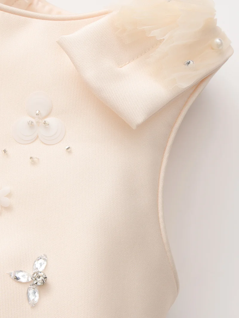 Balabala cream Kids Girls Woven one-piece dress for Women | Best Price UAE