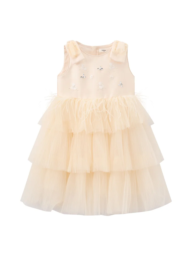 Balabala cream Kids Girls Woven one-piece dress for Women | Best Price UAE