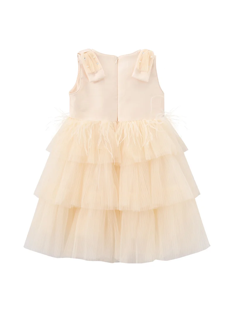 Balabala cream Kids Girls Woven one-piece dress for Women | Best Price UAE