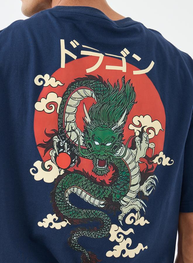 Styli Men Oversized Japanese Graphic Back Print T-Shirt - Image 4