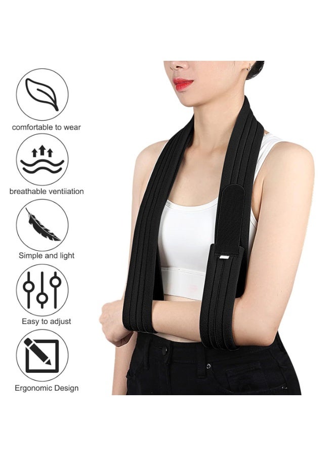 Genetic Arm Sling Shoulder Immobilizer Lightweight Comfortable Sling for Shoulder Injury, Broken, Dislocated, Fracture, Strain, Left Right, Men Women, Black - Image 2