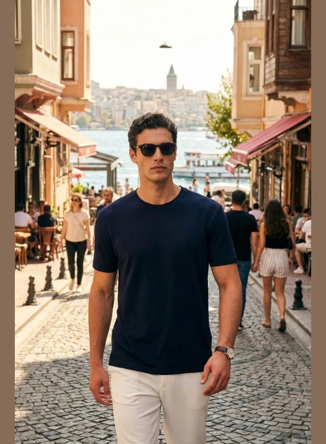 Buratti  Buratti Cotton Regular Fit Crew Neck T-Shirt Men's T-SHIRT 5904063 for Men | Best Price UAE