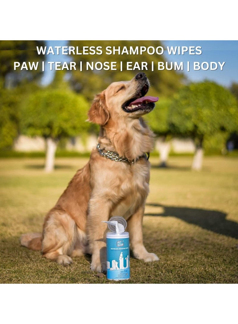 Pet Clean Waterless Shampoo Wipes For Dogs & Cats 50 Pcs Pack - Image 3