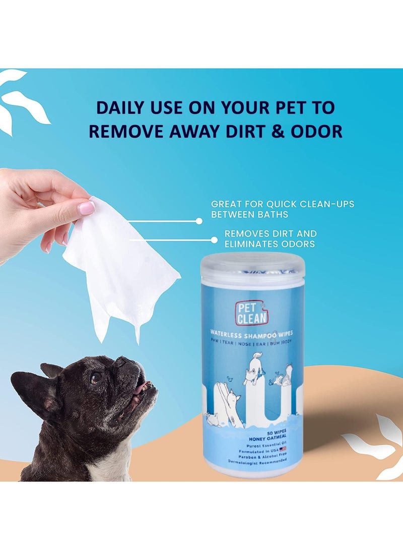 Pet Clean Waterless Shampoo Wipes For Dogs & Cats 50 Pcs Pack - Image 4