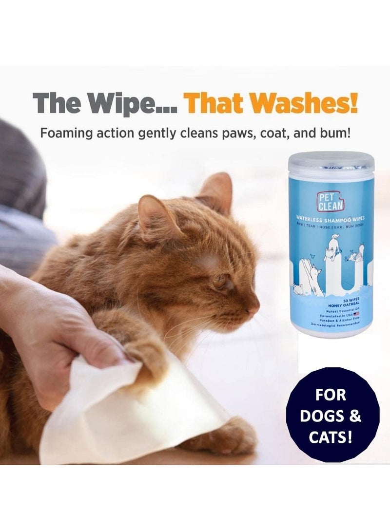 Pet Clean Waterless Shampoo Wipes For Dogs & Cats 50 Pcs Pack - Image 5