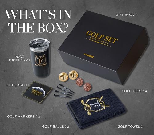 CybGene Golf Gifts for Men, Women with Initials, Personalized Golf Set Gift for Golfers, Cool Accessories for Golfers on Birthday and Christmas - Image 2