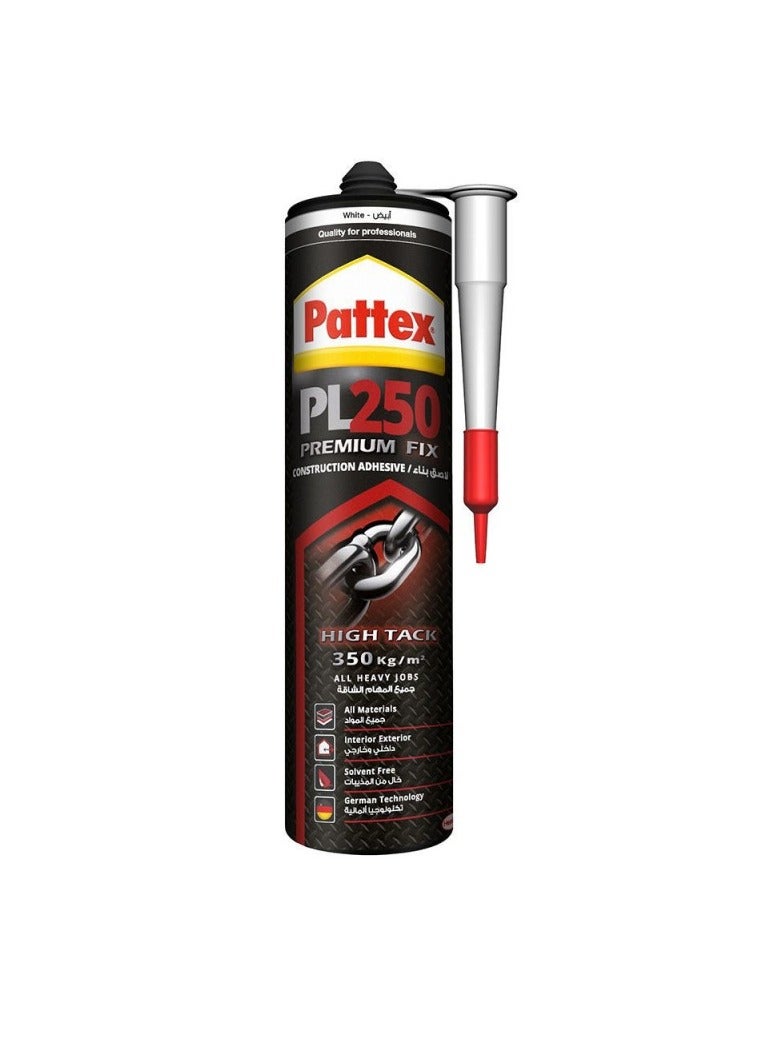Pattex PL250 Premium Fix Construction Adhesive (White) - 440g  - Image 1