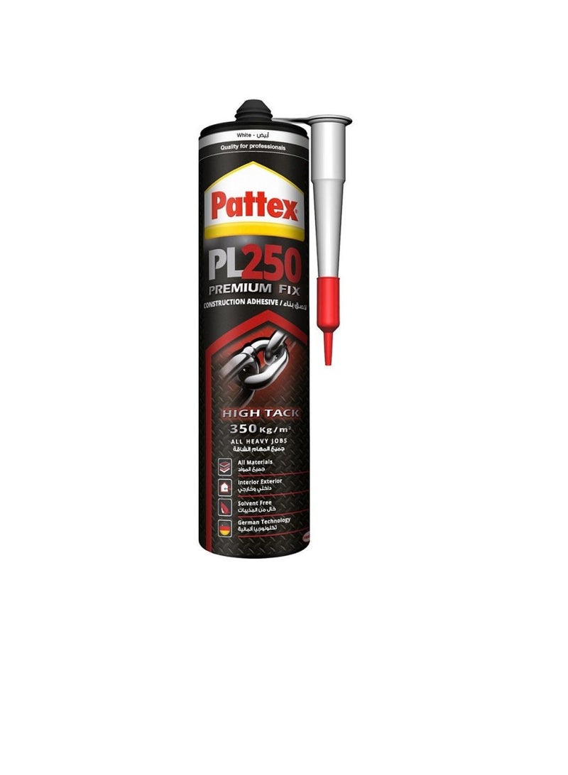 Pattex PL250 Premium Fix Construction Adhesive (White) - 440g  - Image 2
