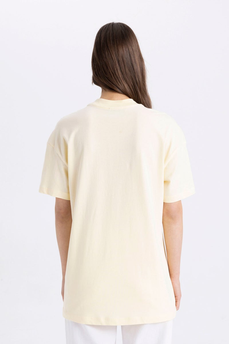DeFacto Woman Printed Crew Neck Short Sleeve T-Shirt Tunic - Image 4